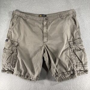 Lee Cargo Shorts Mens 48x10 Gray Olive Green 100% Cotton Hiking Gorpcore Outdoor